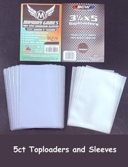 (5) BCW 3.5&Prime; X 5&Prime; Toploader and Mayday Games Sleeves Set in Loose Bag (READ)