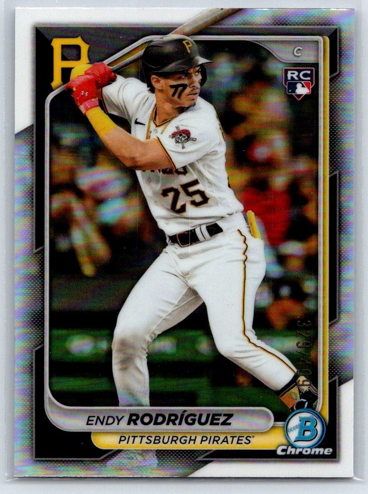 2024 Bowman Chrome Endy Rodríguez #97 SN,RC Refractors Pittsburgh Pirates