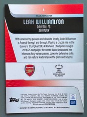 2025-26 Topps Chrome Womens UEFA #4 Leah Williamson /30 Pearl Refractor