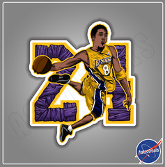 Kobe Bryant Lakers 24 Black Mamba Sticker Decal *Size: 3&Prime;-12&Prime;*