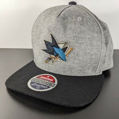 San Jose Sharks NHL Gray On Black Felt Brim Zephyr Snapback Hat