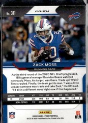 2020 Panini Prizm #311 Zack Moss Prizm Red Ice