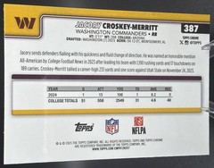 Jacory Croskey-Merritt 2025 Topps Chrome #387 Rookie Neon Pulse Refractor
