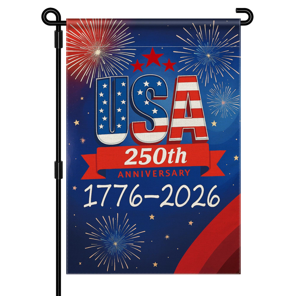 250 Anniversary USA Garden Flag, 250th 12×18 inches, Blue, Inch