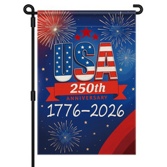 250 Anniversary USA Garden Flag, 250th 12×18 inches, Blue, Inch