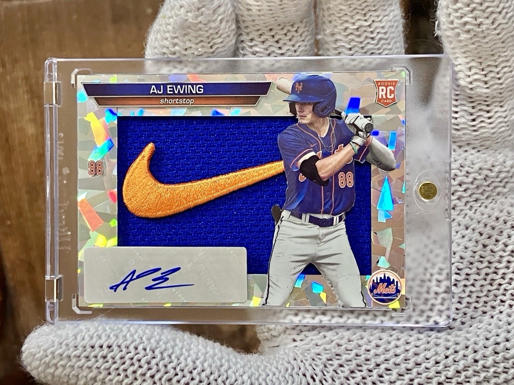 AJ Ewing custom card auto sick patch New York Mets NY 1/1 Springboro Panthers