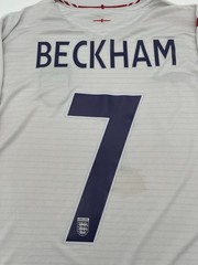 England 2005/2007 Home David Beckham #7 Authentic Umbro Jersey XL White Red Navy