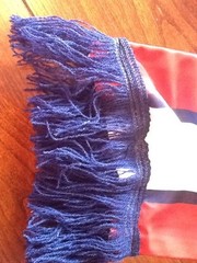 Scarf United States Soccer & Chevrolet Official Red Navy White Stripe Fringe