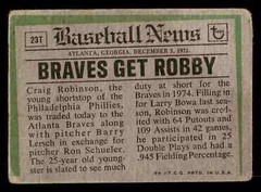 1974 Topps Traded #23T Craig Robinson – Atlanta Braves (Low Grade)