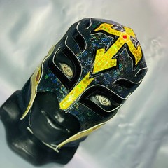King Mysterio Semi professional Lucha Wrestling Mask Mascara luchador Black Gold