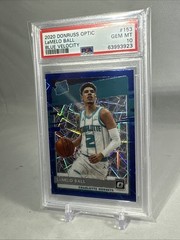 2020-21 Optic Lamelo Ball Rated Rookie Blue Velocity Prizm #153 RC PSA 10 Gem Mt