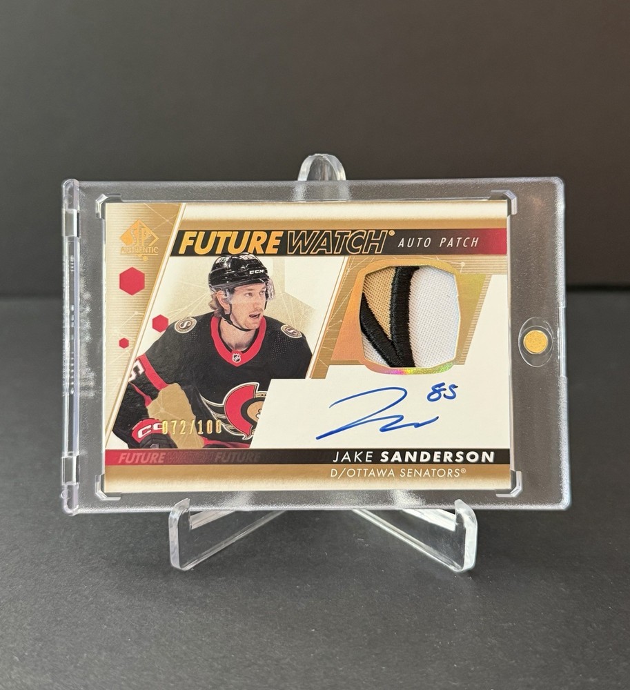 Jake Sanderson 2022-23 SP Authentic Future Watch Auto Patch /100 3 Colors