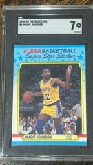 1988 FLEER STICKER #6 MAGIC JOHNSON SGC 7 NEAR MINT LAKERS