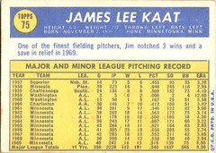 1970 Topps JIM KAAT #75 EX