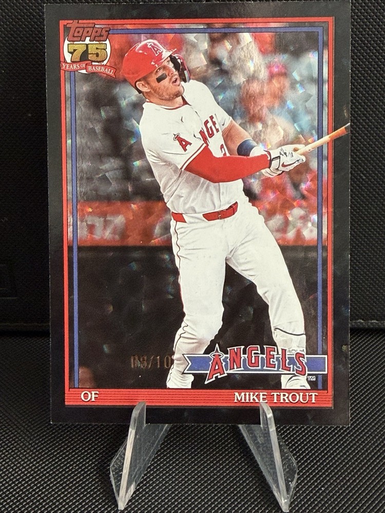 2026 Topps Series 1 T91-1 Mike Trout Black Crackle 8/10