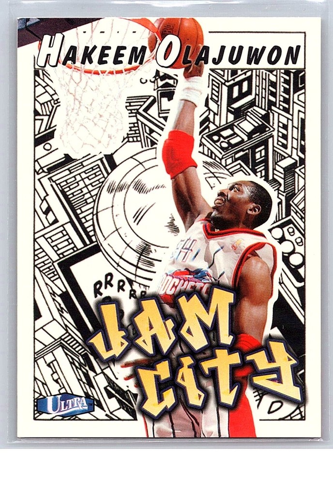 1997-98 Ultra Jam City #5 Hakeem Olajuwon Insert NBA Basketball Card