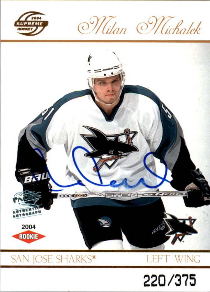 2003-04 Pacific Supreme #136A Milan Michalek Auto /375 – NM-MT slight smudge