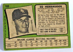 1971 Topps #169 Ed Herrmann – White Sox Catcher – Baseball Card – VG