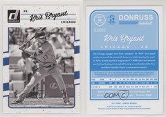2017 Panini Donruss Variation Cyan Back Kris Bryant (Black and White Photo) 2u3