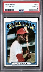 1972 Topps Lou Brock #200 St. Louis Cardinals HOF Well Centered PSA 4 VG-EX