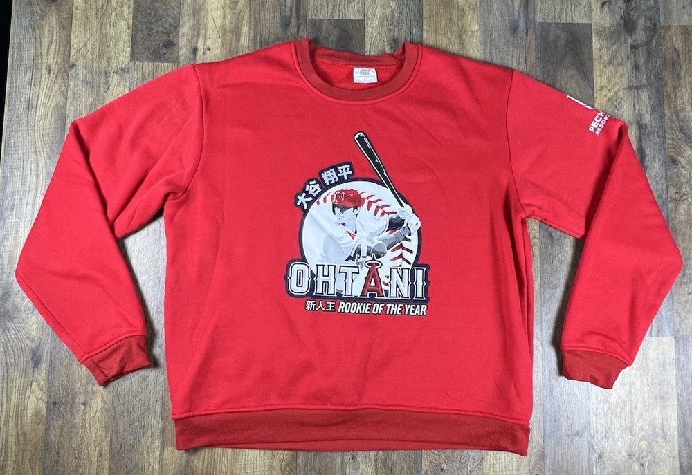 Shohei Ohtani Rookie of the Year Sweatshirt XL Red Kloanz Pechanga Casino Promo