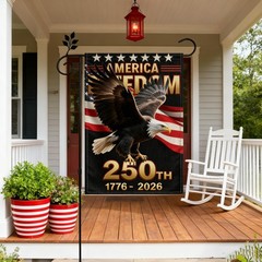 250th U.S. Independence Anniversary Garden Flag – 12×18 inches, Black