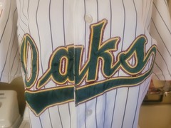Visalia Oaks Jersey Size 42 Large Adult Rawhide (No Bobbleheads)