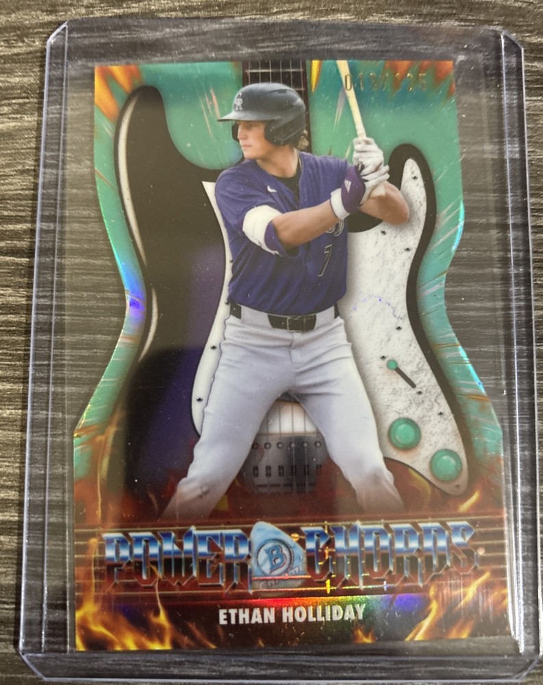 2026 Bowman Ethan Holiday Power Chords Aqua Refractor /125 PC-20 Rockies
