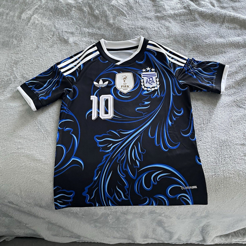 adidas Argentina Lionel Messi Soccer Jersey Blue/Black/White