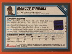2007 Bowman Prospects Marcus Sanders Auto Orange /250 #BP127 Baseball Giants