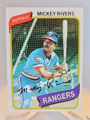 1980 Topps Mickey Rivers Texas Rangers Baseball Card #485