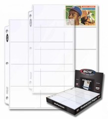 3 packs of 100 (300) BCW 4 ⅛ » x 2 ¾ » Card 8-Pocket Pro Binder Pages
