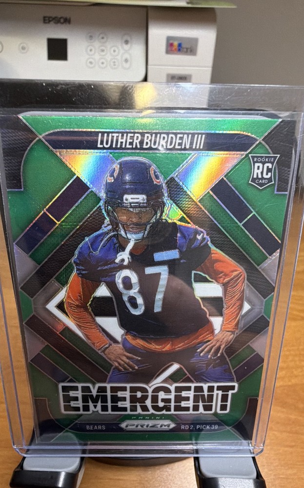 2025 Panini Prizm – Emergent Luther Burden #19 Green Wave Prizm (RC)
