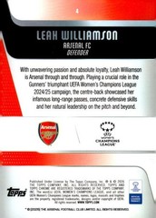 LEAH WILLIAMSON 2025-26 Topps Chrome UEFA Womens Champions #4 ID:173574