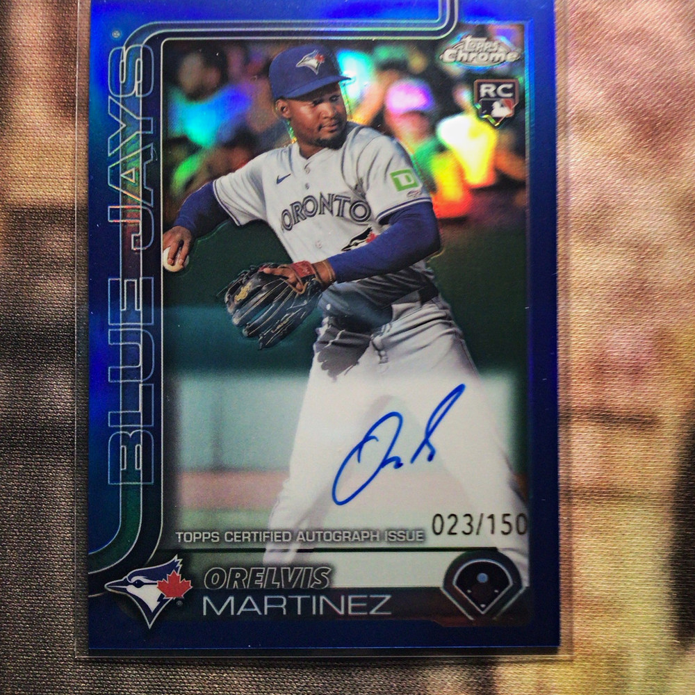 Topps 2025 Chrome Rookie Autographs Orelvis Martinez RC Auto Blue /150 RA-OM
