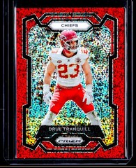 2023 Panini Prizm #156 Drue Tranquill Red Sparkle Kansas City Chiefs