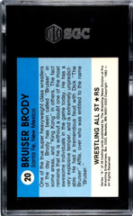 Bruiser Brody 1982 Wrestling All Stars SGC 8 Rookie Card RC Series A #20