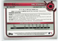 2022 BOWMAN DRAFT CHROME SKY BLUE REFRACTOR SAL STEWART CINCINNATI REDS #BDC-122