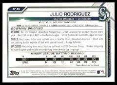 2021 Bowman – Prospects Julio Rodriguez #BP-86 Neon Green Border /399