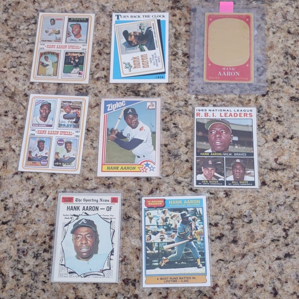 Topps 8-Card Lot Hank Aaron 1974 Turn Back the Clock, Sporting News