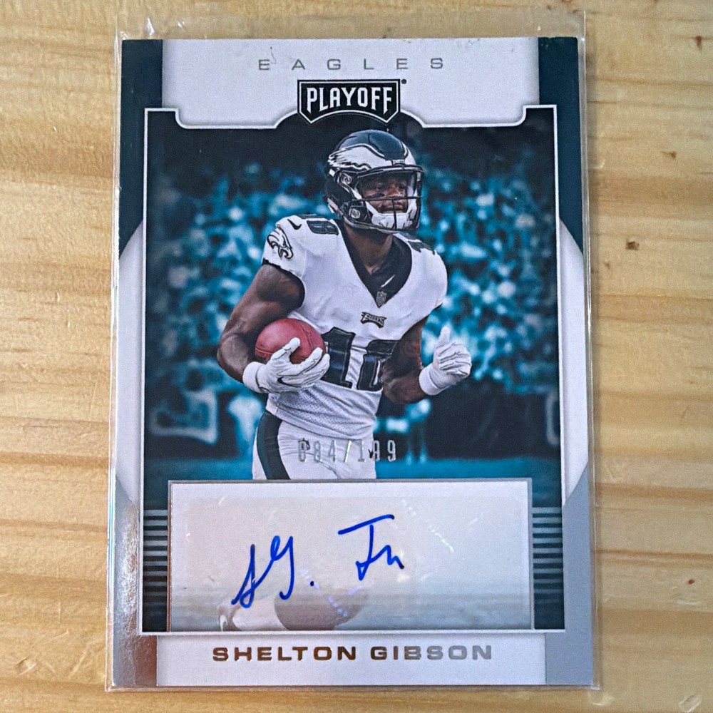 Panini 2017 Playoff Rookie Signatures Shelton Gibson Eagles RS-SG Kick Off /99