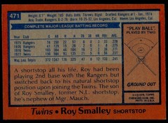 1978 Topps #471 Roy Smalley