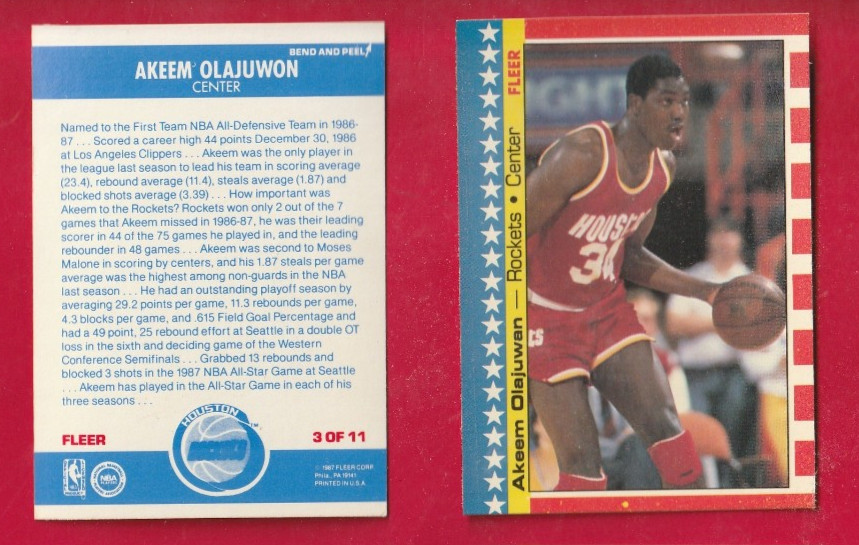 1987-88 Fleer Basketball Stickers Near Mint You Choose Complete Your set MR26