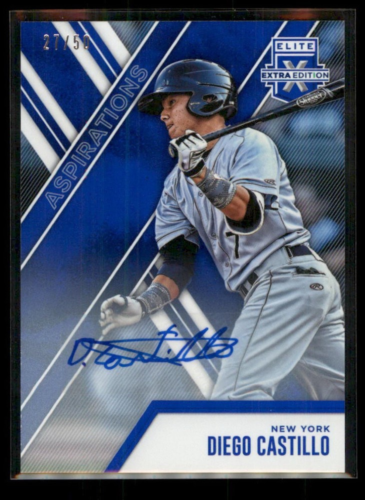 2017 Elite Extra Edition Diego Castillo #103 Autographs Aspirations Blue 27/50