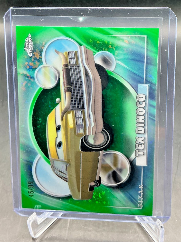 2026 Topps Chrome Disney Pixar TEX DINOCO Green Mini Diamond 46/99 #19
