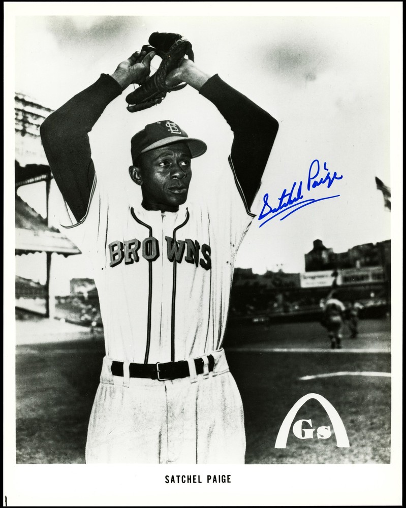 Satchel Paige Signed 8×10 Photo St. Louis Browns Auto Grade Gem Mint 10 Beckett