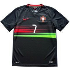 2015 Portugal Away Jersey #7 Ronaldo Medium Soccer CR7 Vintage Black Kit