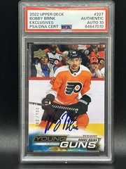 2022-23 Upper Deck Young Guns Bobby Brink Exclusives /100 RC PSA GEM MNT 10 AUTO
