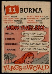1956 TOPPS Flags Of The World BURMA #11