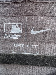 NWT NY Mets MLB Nike Black Authentic Collection Performance Pregame Shirt SS Lg